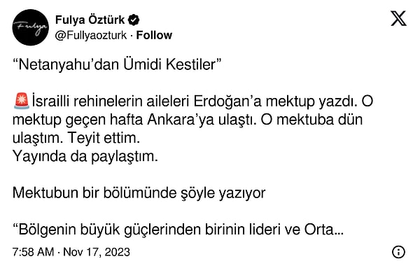 Fulya Öztürk'ün paylaşımı 👇