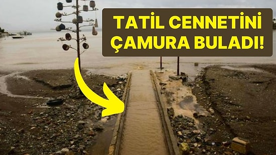 Datça'da Sağanak Yağışın Ardından Denizin Rengi Değişti