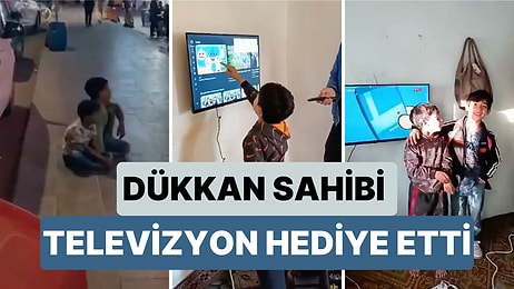 Dükkan Camından Televizyon İzliyorlardı! O Beyaz Eşya Dükkanının Sahibi Çocuklara Televizyon Hediye Etti