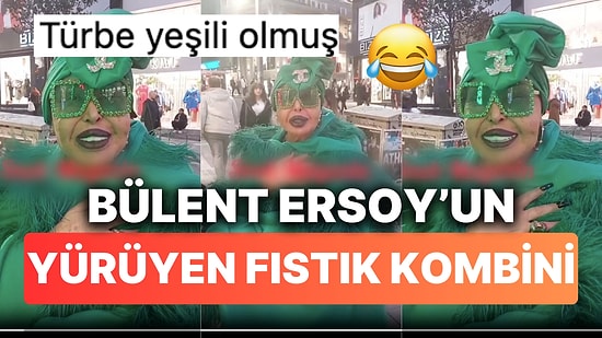 Bülent Ersoy'un Adeta Fıstığa Dönüştüğü Türbe Yeşili Kombini Yolda Görenleri Hayrete Düşürdü