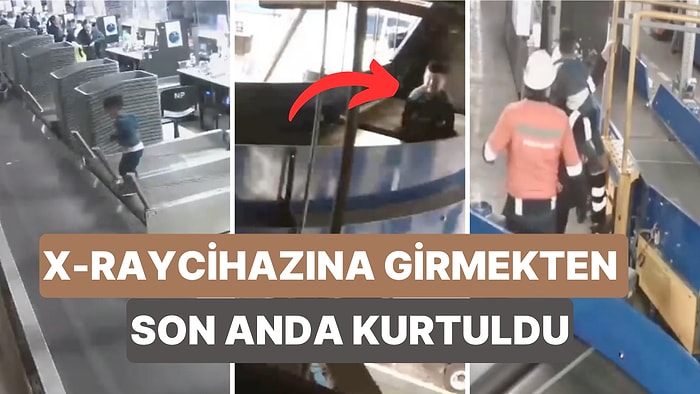 Havalimanında Bagaj Bandına Oturan Bir Çocuk X-Ray Cihazına Girmekten Son Anda Kurtarıldı