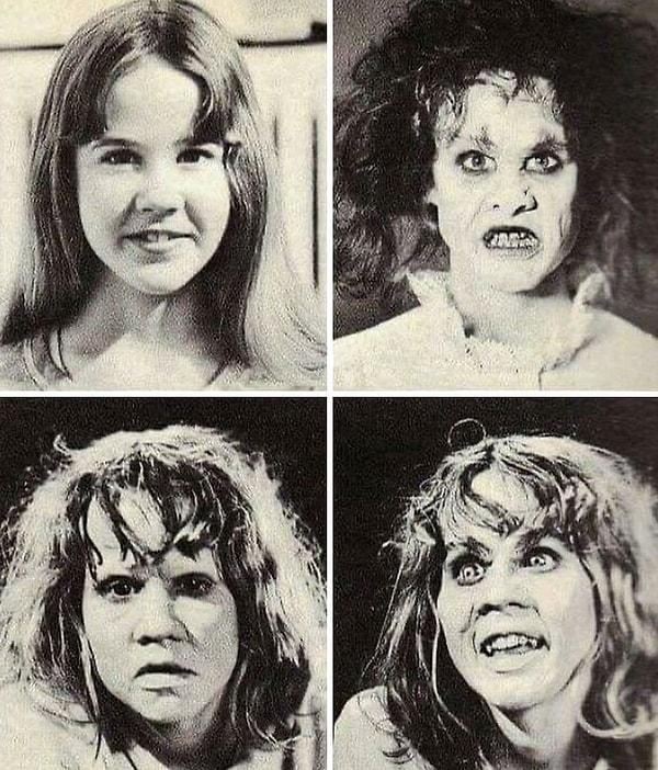 10. Linda Blair'in “The Exorcist (1973)” filmi için makyaj testleri.