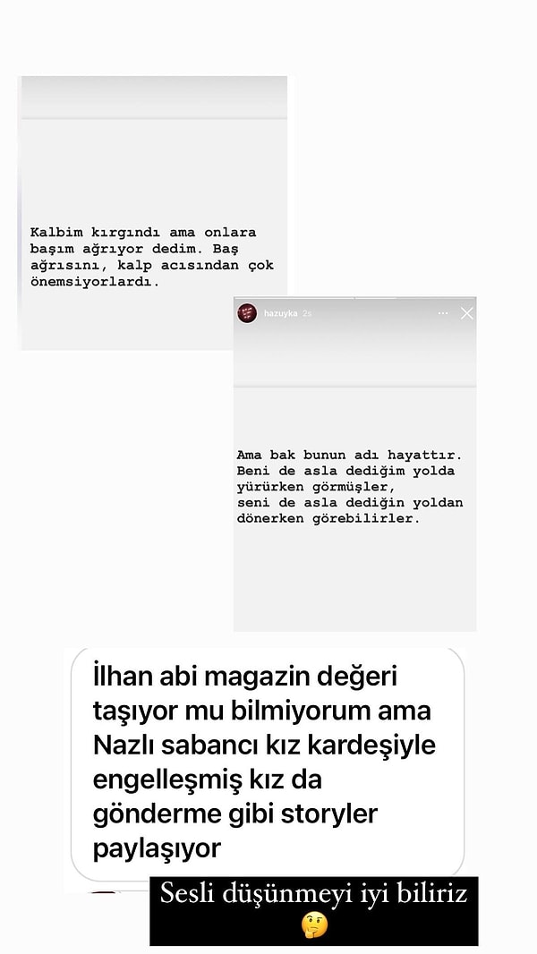 Biliyorsunuz daha önce Nazlı Sabancı'nın kızının mevlüdünde annesi ve iki teyzesi yer alırken kız kardeşi yer almamıştı. Ardından da bu paylaşımlar gelmişti kendisinden.