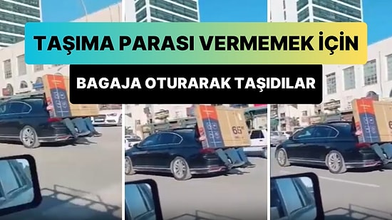 Kargo Parası Vermemek İçin Devasa Televizyonu Arabanın Bagajına Oturarak Taşıyan Yurdum İnsanı
