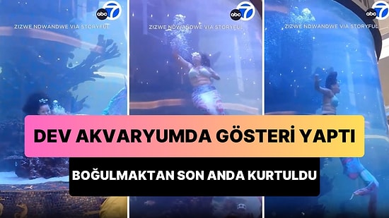 AVM'deki Dev Akvaryumda Gösteri Yapan Kadın, Deniz Kızı Kıyafeti Sıkışınca Boğulmaktan Son Anda Kurtuldu