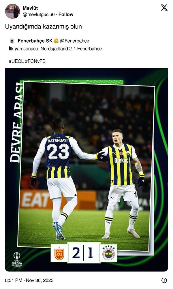 Dün gece temsilcimiz Fenerbahçe'nin yaşadığı hezimetin ardından birçok trajikomik paylaşım ortaya çıktı. "Uyandığımda kazanmış olun" tweetini paylaşan Fenerbahçeli taraftar, sabah uyandığında hayatının şokunu yaşadı.