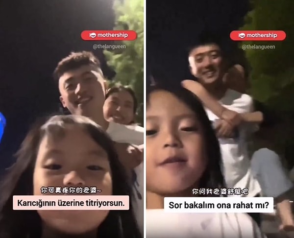 Annesinin sırtta taşınmasına ancak kendisinin yürümesine biraz da içerlenen ufaklık o anlarda, 'Birbirlerine nasıl da iyiler, bana öyle değiller' diyor.