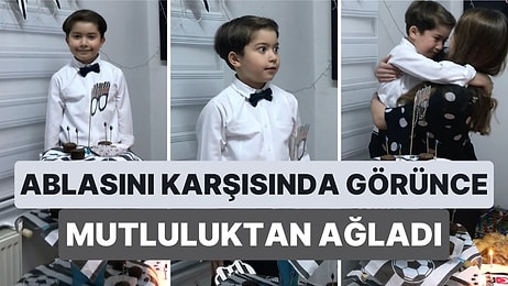 Sınavları Sebebiyle Doğum Gününe Gelemeyeceğini Düşündüğü Ablasını Karşısında Görünce Duygulanan Minik