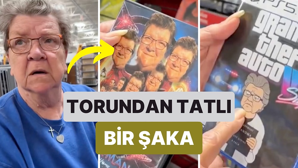 Marketteki DVD'lerin Kapağına Büyükannesinin Resmini Bastırarak Ona Tatlı Bir Şaka Yapan Torun