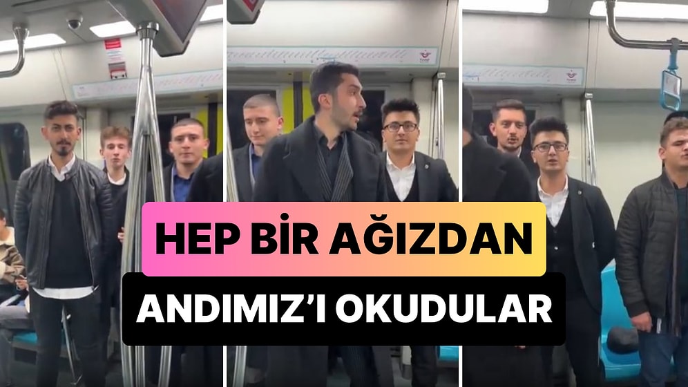 Gebze'de Bir Grup Genç, 'Yasaklayanlara ve Sevmeyenlere İnat' Diyerek Marmaray’da Andımız'ı Okudu