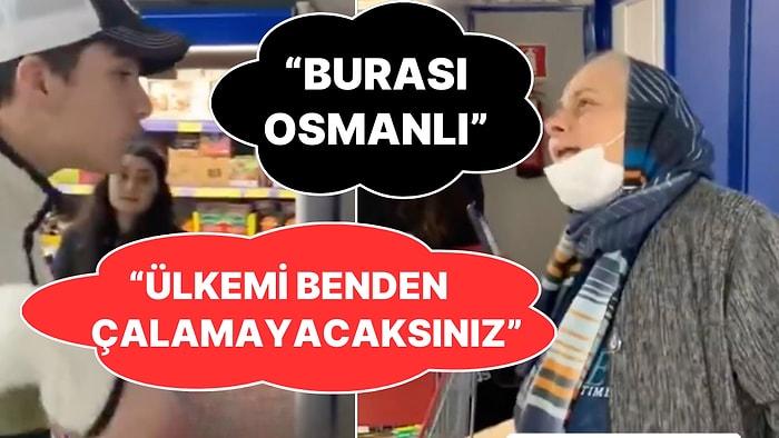 Bir Market Şubesinde "Burası Osmanlı" Diyen Yaşlı Kadına Verdiği Yanıtla Gündem Olan Genç!