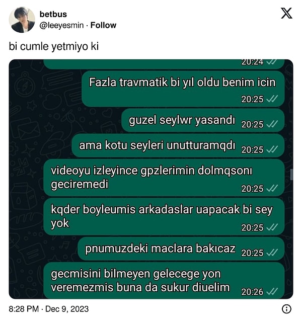 4. Boğazım düğümlendi.