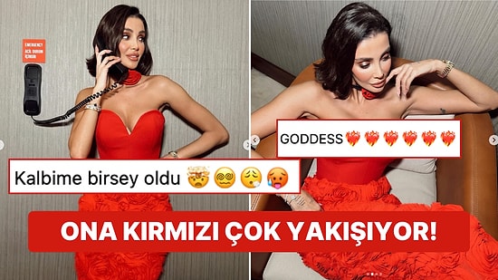 Yeni Yıl Ruhuna Hızlı Giren Özge Ulusoy'un Kırmızılar İçindeki Pozları Çok Konuşuldu