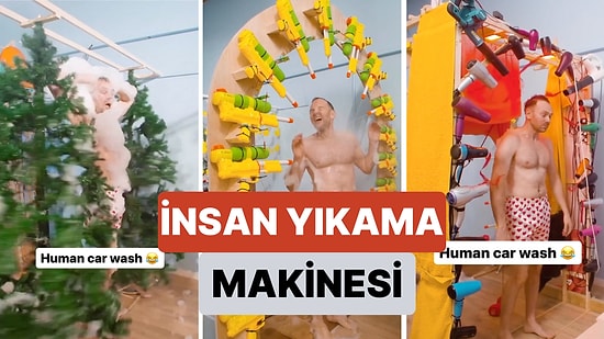 Evde Kendisine Araba Yıkama Alanı Gibi Duş Düzeneği Hazırlayan Adamın Kurduğu Sistem Beğeni Topladı