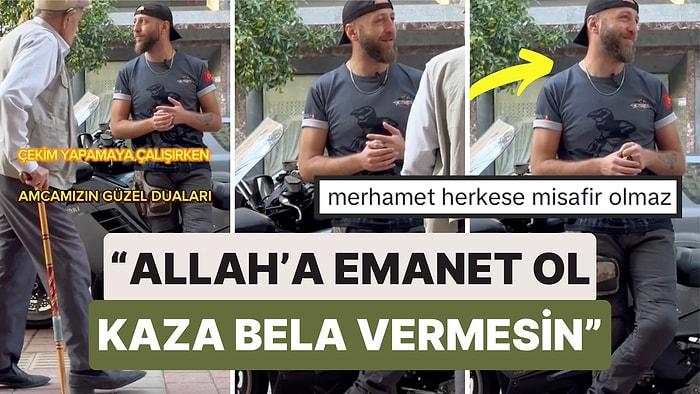 Bir Motorcu Motoruyla Fotoğraf Çekilirken Yanına Gelen Amcanın Güzel Dilekleri Kalpleri Isıttı