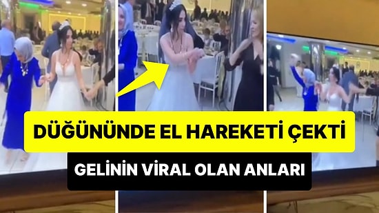 Düğünde Damat Halayı Çekerken El Hareketi Yapan Gelinin Viral Olan Anları