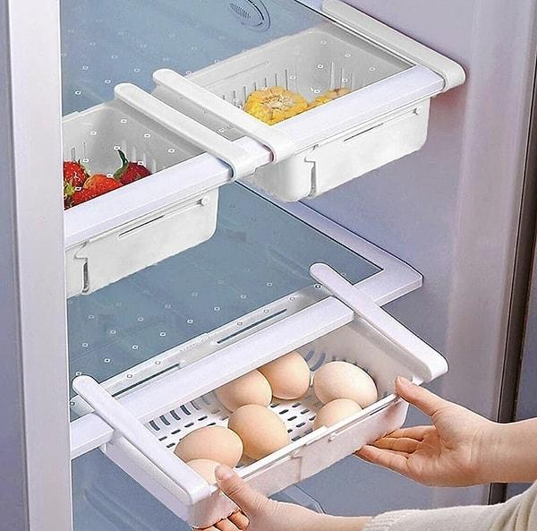 5. Lirazon Ayarlanabilir Buzdolabı Sepet Çekmece