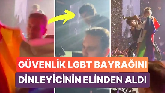 Dolu Kadehi Ters Tut Konserinde Güvenlik Görevlisi LGBT Bayrağını Seyirciden Alınca Solist Olaya Müdahale Etti