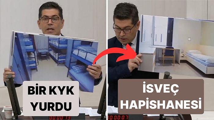 CHP Milletvekili Hikmet Yalım Halıcı Bir KYK Yurdu ile İsveç'te Bir Hapishanenin Fotoğraflarını Karşılaştırdı