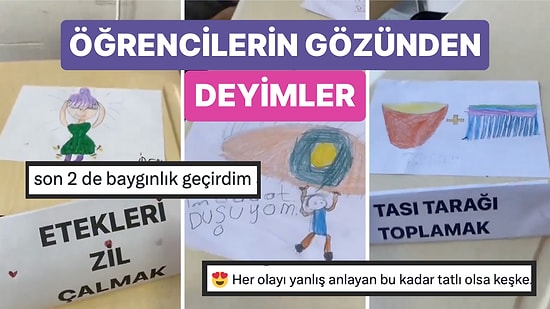 Öğretmen Öğrencilerinden Deyimlerin Resmini Çizmelerini İsteyince Ortaya Gülümseten Görüntüler Çıktı