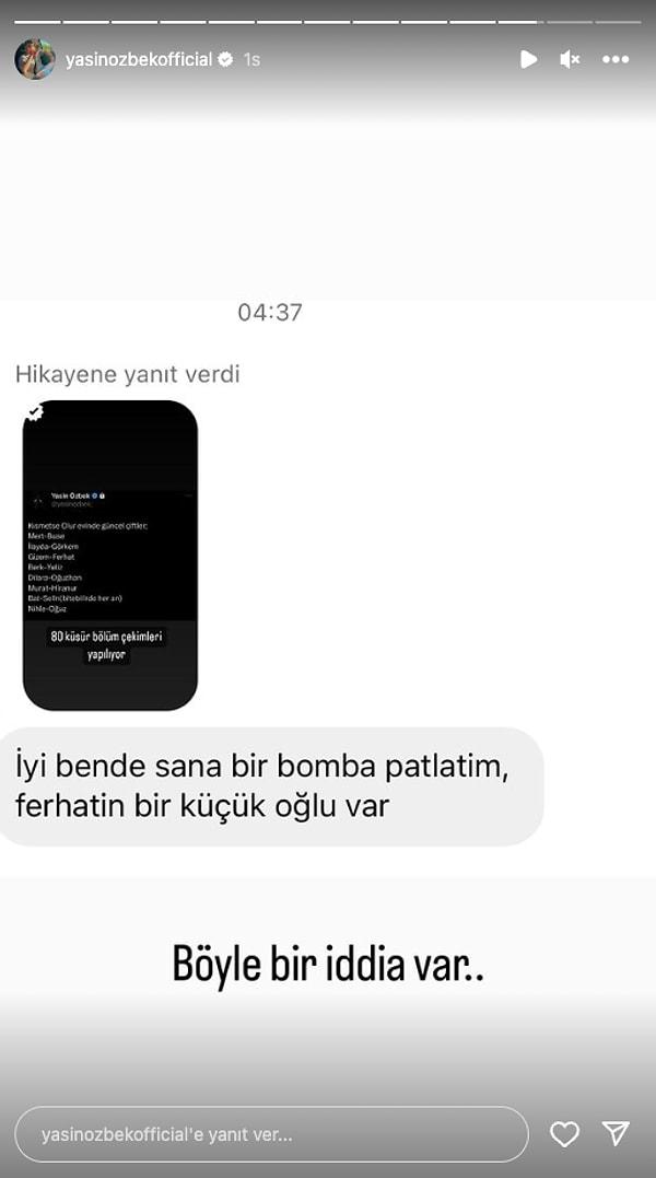 Kısmetse Olur ifşalarıyla tanınan Yasin Özbek, kendisine atılan bu iddia mesajını sosyal medyada paylaştı.