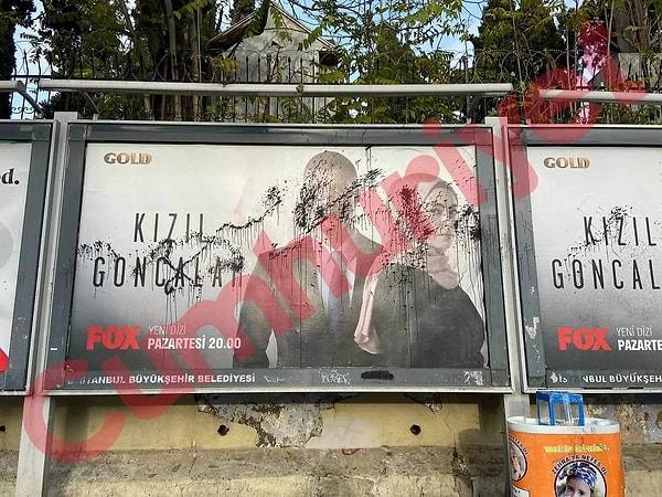 Yine ilk bölümün ardından İstanbul Şişli'de yer alan afişlerin üstünün sprey boya ile karalandığı görüldü.