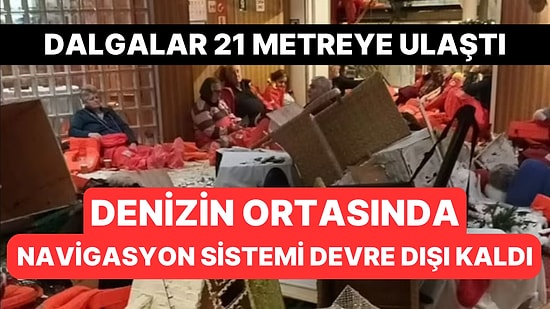 Kuzey Denizi'nde Seyahat Eden Gemi Dev Dalgalara Dayanamadı