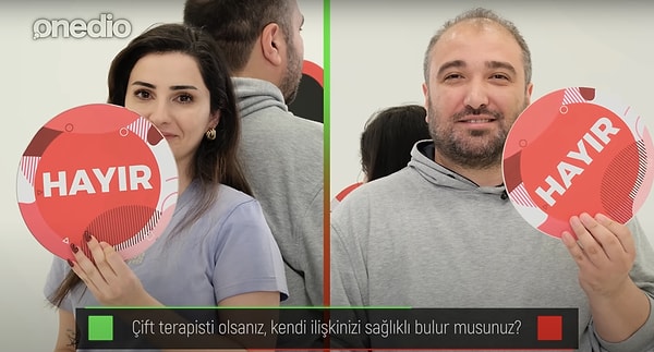 İlk sorumuzla başlayalım: Çift terapisti olsanız, ilişkinizi sağlıklı bulur musunuz?