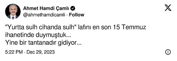 AK Parti'nin eski milletvekili Ahmet Hamdi Çamlı