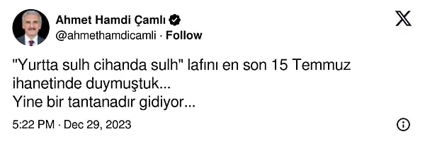 AK Parti'nin eski milletvekili Ahmet Hamdi Çamlı