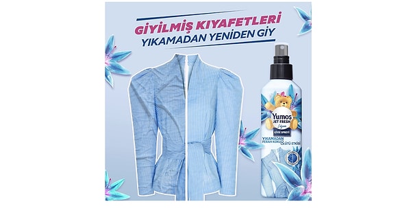 15. Yumoş JetFresh Giysi Spreyi Lilyum