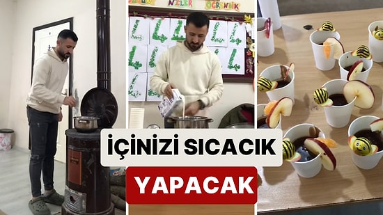 Köy Okulunda Görev Yapan Bir Öğretmenin Sınıfındaki Sobada Öğrencilerine Puding Yaptığı Anlar İçinizi Isıtacak