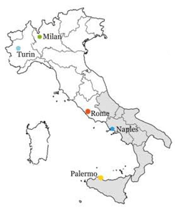 Tahmin edeceğiniz üzere Kuzey-Güney İtalya ayrımından bahsediyoruz...