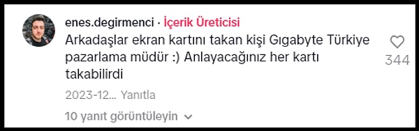 Görüntüleri paylaşan kullanıcı yaptığı açıklamada ise, ekran kartı hediyesi veren kişinin Gıgabyte Türkiye pazarlama müdürü olduğunu söyledi.