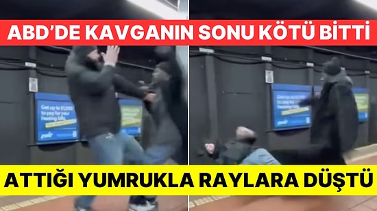 ABD'de Metroda Kavga Sırasında Yumruk Yedi: Tren Gelirken Raylara Yuvarlandı