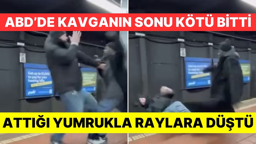 ABD'de Metroda Kavga Sırasında Yumruk Yedi: Tren Gelirken Raylara Yuvarlandı