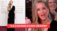 Altın Küre Ödüllerinde Jennifer Lawrence'ın Adayı Olduğu Komedi Ödülüne Yakışır Tepkisi İzleyenleri Güldürdü