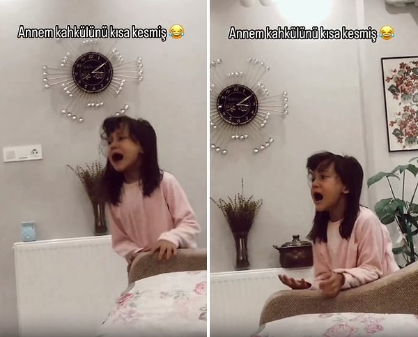 O çocuğun sinir krizi geçirdiği anları ise ablası kaydetti. Abla ise o anları, 'Annem kahkülünü kısa kesmiş' diyerek paylaştı.