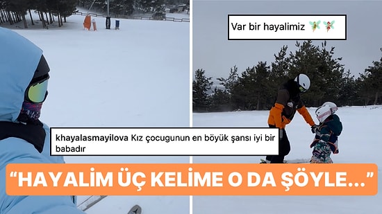 Pelin Akil ve Anıl Altan Çiftinin Kızlarına Kayak Yapmayı Öğrettiği Samimi Anlar "Var Bir Hayalimiz" Dedirtti