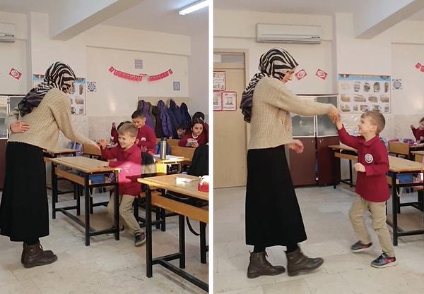 Bir öğretmen derste öğrencisini bir anda dansa kaldırdı.