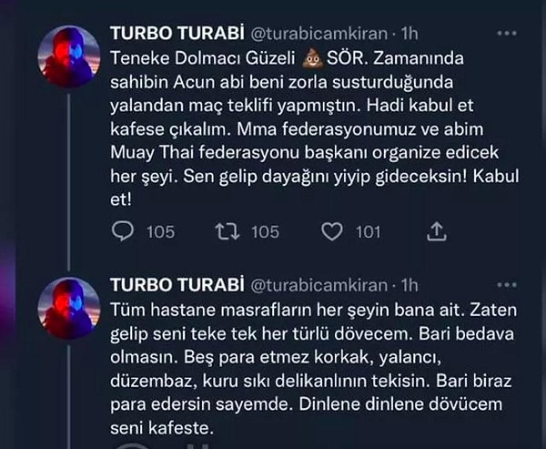 Hızını alamayan Turabi, daha sonra da Adem Kılıççı'yı kafes dövüşüne davet etmişti. Bir süre bu ikilinin atışmasını izlemiştik.