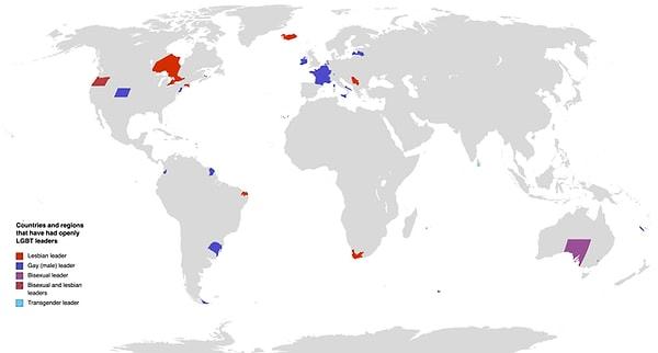 12. Açık bir şekilde LGBT üyesi başkanları olmuş olan ülkeler.