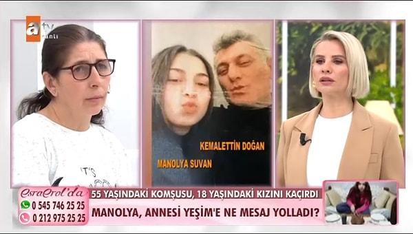 Anne Yeşim Hanım kızının 14 yaşından beri spor hocası olan Kemalettin'den ders aldığını belirtirken, kızıyla ilişkisinin de 14 yaşındaki yani Manolya reşit değilken başladığını iddia etti.