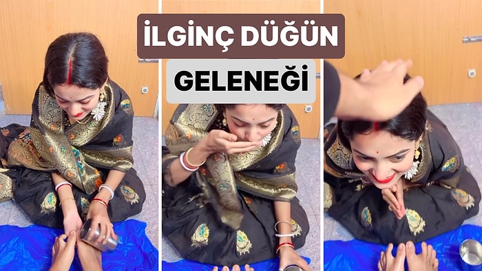 Eşinin Ayağını Yıkadığı Suyu İçti! Hindistanlı Bir Çiftin Gerçekleştirdiği Bir Değişik Düğün Geleneği