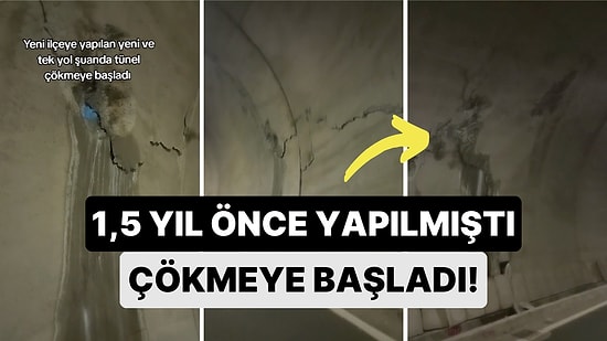 Artvin Yusufeli'nde Baraj Nedeniyle 1,5 Yıl Kadar Önce Yapılan Tünelin Çökmeye Başladığı Görüntülendi