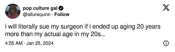 "Sanırım 20'li yaşlarımda 20 yaş yaşlansaydım doktoruma dava açardım"