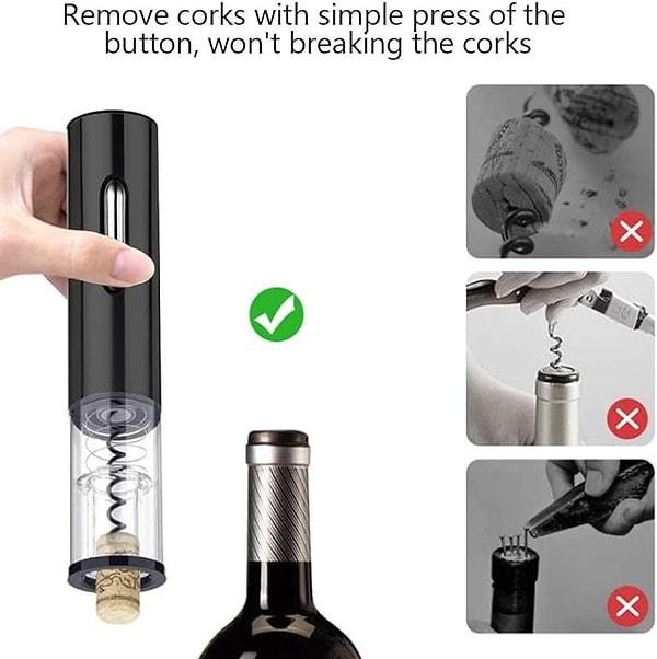 11. Şarabınızı açarken zorlanmamanız ve tek seferde kolayca açabilmeniz için harika bir elektrikli tirbuşon.