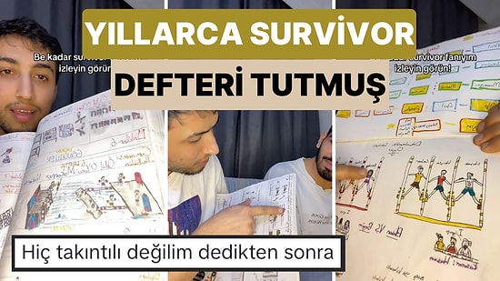 Bütün Oyunları Çizmiş! 2012 Yılından Beri Survivor Defteri Tutan Gencin İşsizliği Hayrete Düşürecek