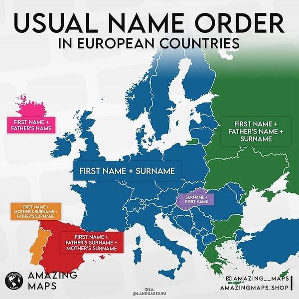 3. Avrupa'da isim sıralaması.