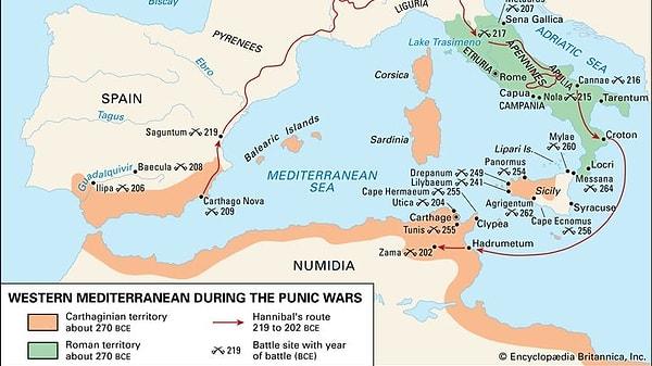 Roma ile Kartaca arasındaki üç savaşın sonuncusu olan Üçüncü Pön Savaşı sona erdi.